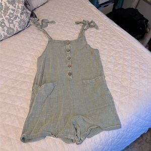 Ocean Drive Sage Button-up Romper